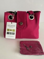 Earth Squared Women’s Felt Knit Handbag Two Handle Polka Dot Red With Purse BNWT