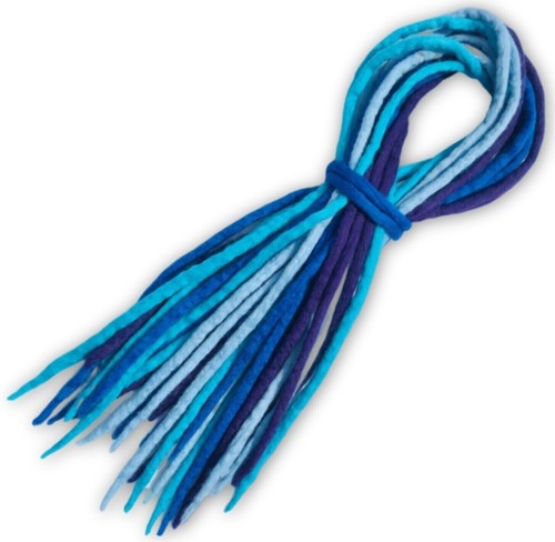 Handmade blue wool - wool, dreadlocks