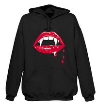 Fangs Hoody - Vampire Rocky Horror Movies Goth T-Shirt Vampires Twilight - S-XXL