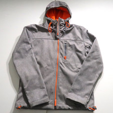 Superdry Original Windtrekker Mens Hoodless Jacket Coat Medium Grey & Orange