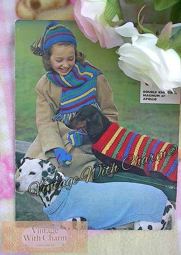 Vintage knitting pattern dogs - knitting,