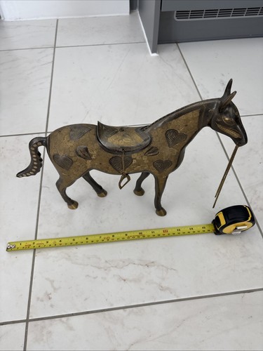 Etched brass walking horse - walking,