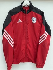 Cardiff City Football Track Jacket Adidas Red Full Zip Training Top Mens Small S