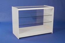 WHITE  GLASS DISPLAY COUNTER