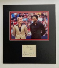 Muhammad Ali & Bobby Moore Dual Signed Mounted Display RARE UACC RD