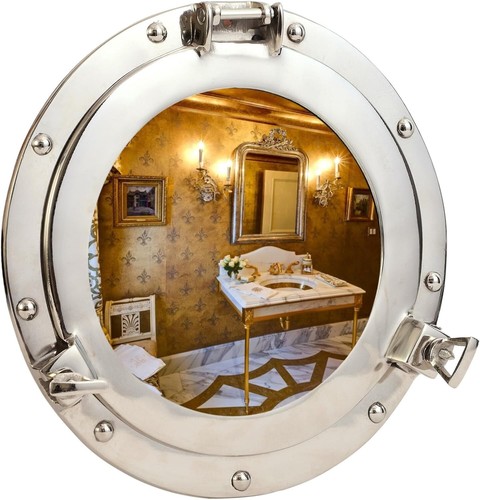 Aluminium porthole mirror - aluminium,