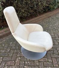 Stunning Natuzzi Leather Swivel Armchair Cream 