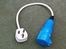 13Amp plug to 16Amp socket outlet adaptor fly lead caravan camper EV charging