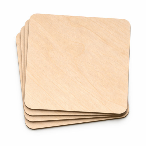 Wooden square coaster shapes - coaster,