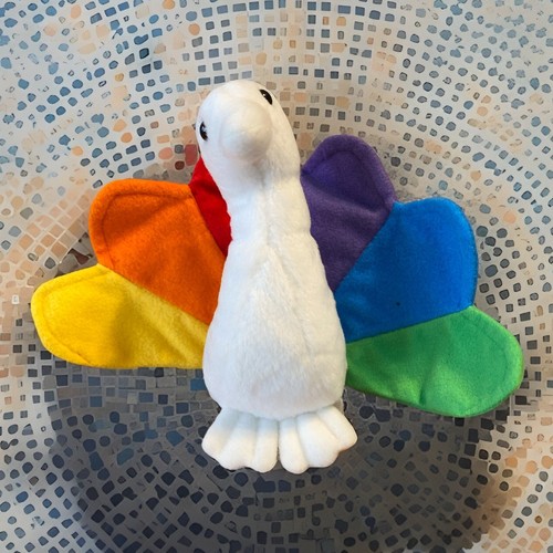 Nbc peacock plush rainbow - peacock,