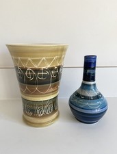 Two Vintage Welsh Rumney Pottery Studio Vases  1950-60 Robert Giles