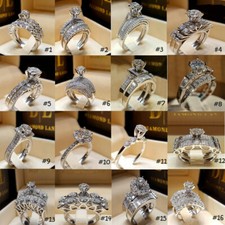 Alloy Acrylic Sparkly Diamante Crystal Womens Rings Wedding Engagement Gifts