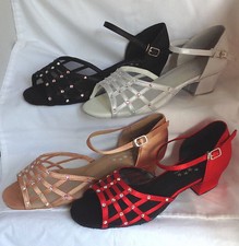 Ladies Black, Red, Tan, Silver Ballroom, Salsa, Latin Dance Shoes - UK Sizes 3-9