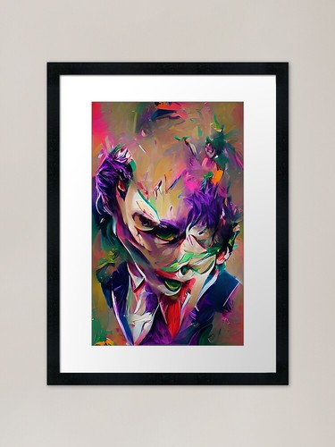 Joker painted framed art - in,