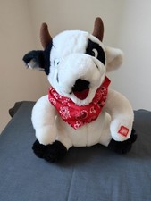 Mooing Black & White Cow Soft Toy 25cm Tall