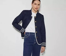 Monsoon Mali Military Blazer Jacket size 10 New Navy
