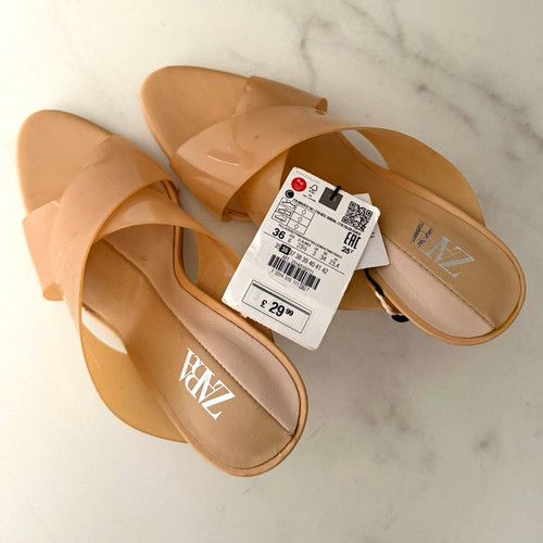 Zara women beige open - zara,