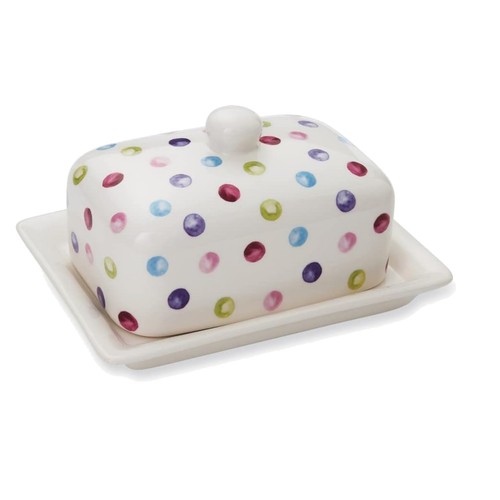 Spotty dotty ceramic butter - ceramic,