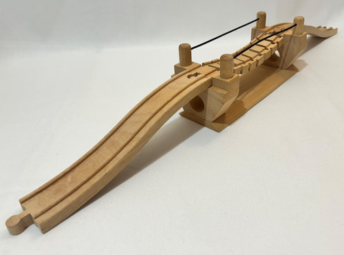 Wooden train track - track, rope