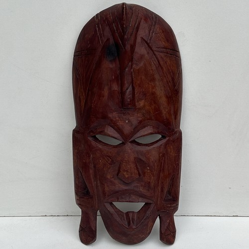 African wall mask carved - african,