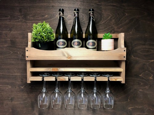 Rustic wine rack - wine, shelf