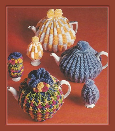 Tea and egg cosies - tea,