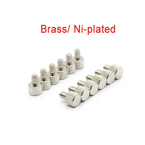 Brass flat knurled thumb - brass,