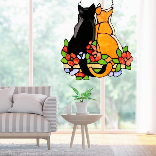 Stained glass cats window - ´stained,
