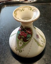 EARLY SHELLEY BULBOUS VASE, BLUSH. FOLIATE AND SWAGS, 779/8125, PERFECT.