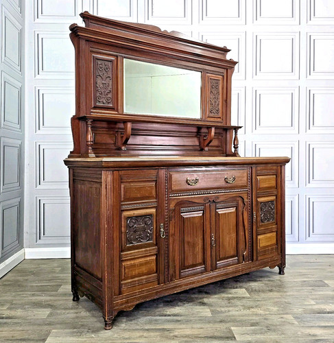 Antique mirror back sideboard - mirror,