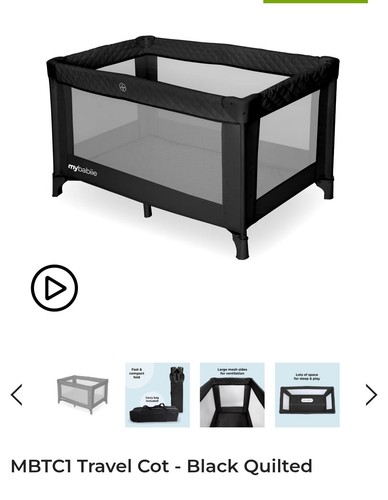 Babiie travel cot black - travel,