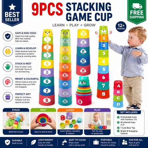Stacking cups speed game kids - cups,