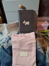 RADLEY Heritage Dog Grey Leather Passport Cover - New With Dust Bag