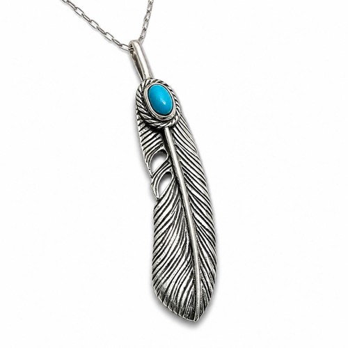 Feather pendant necklace - 20",