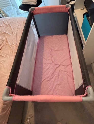 Pink travel cot - travel, crib