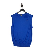 Y2K Nike Golf Sweater Vest Size XL Men's Blue Wool Blend Sleeveless Jumper