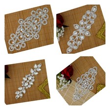Rhinestone Applique Clear Crystal Bridal Belt Sash Kids Headband Jewelery Sew on