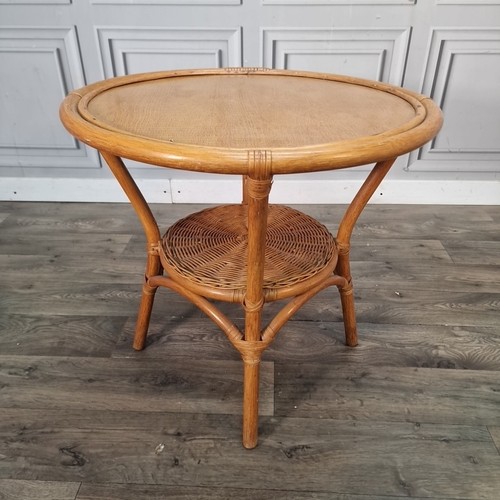Vintage bamboo side table - side,