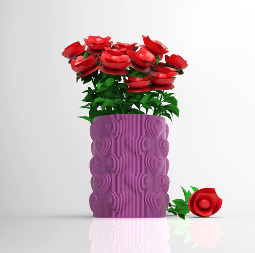 Hearts vase 3d printed - hearts,