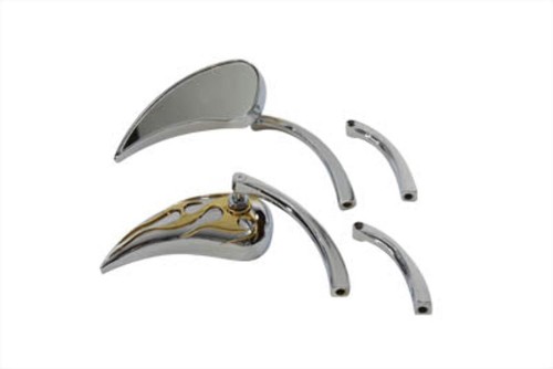 Chrome billet tear drop mirror - billet,