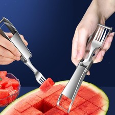 2 in 1 Watermelon Fork Slicer Stainless Steel for Restaurant