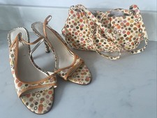 Carvela Spotty Strappy Sandal Shoe Size 37 and Matching Handbag Shoulder Bag