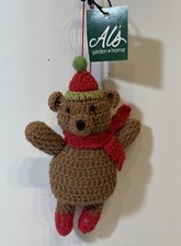 Knit Teddy Bear In Hat And