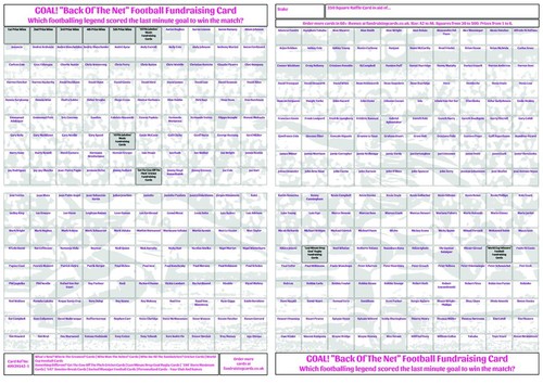 Football fundraising cards 6 - football, 1-6