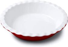 Traditional Crinkle Rim Pie Dish, Wm Bartleet Tart Crumble Baking Dish 27cm Red 
