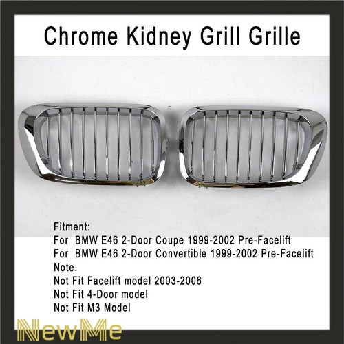 Pair chrome kidney grill - chrome,
