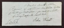1832 Receipt From John Wescott
