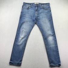 Next Skinny Jeans Mens Blue Denim Size 34S W34" L29" Mid Rise Stretch Zip Fly