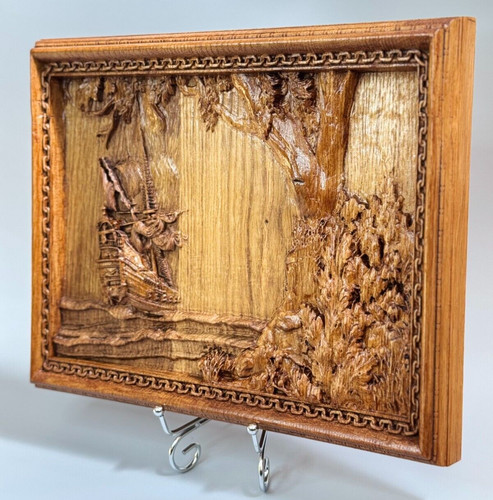 Pirate ship wal wood - wal,wood, carved