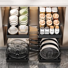 Kitchen Pot Pan Organiser Lid 8 Wire Storage Rack Cupboard Organiser Expandable